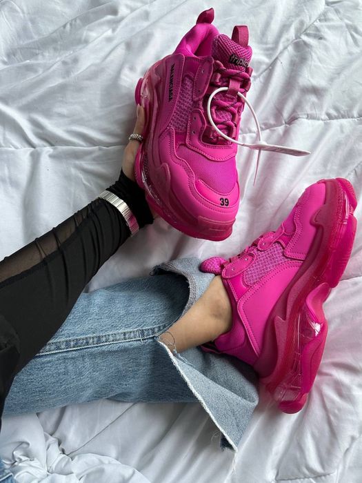 Buty Balenciaga Triple S clear sole pink