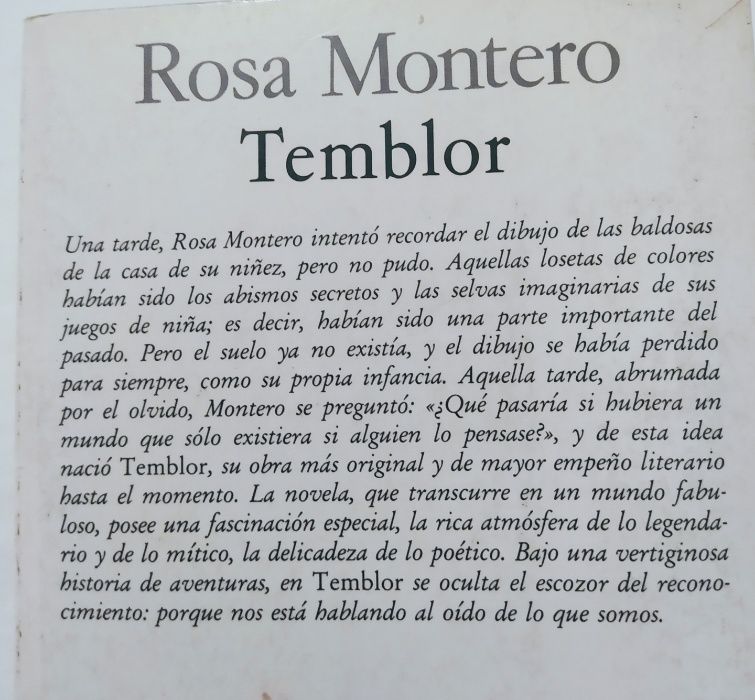 Oferta portes - "Temblor" - Rosa Montero