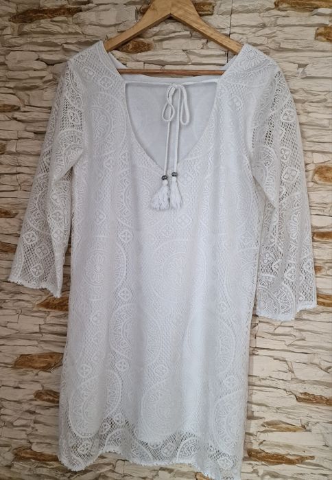 Ażurowa sukienka boho Zara S/M