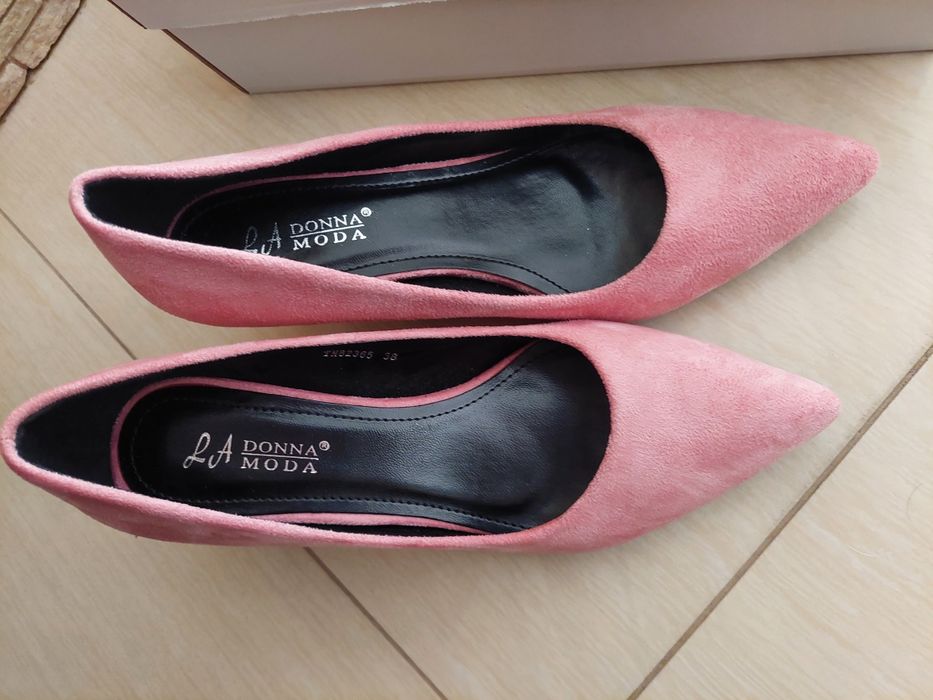 Buty szpilki pastelowy roz r.38