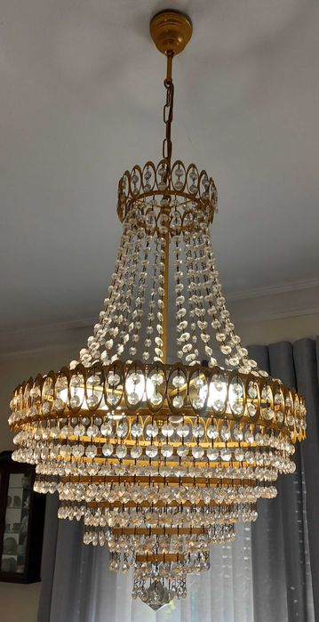 Conjunto Candeeiros de Sala Estilo Palaciano com Cristais