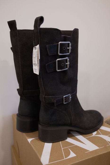 чоботи натуральний замш Zara, 36