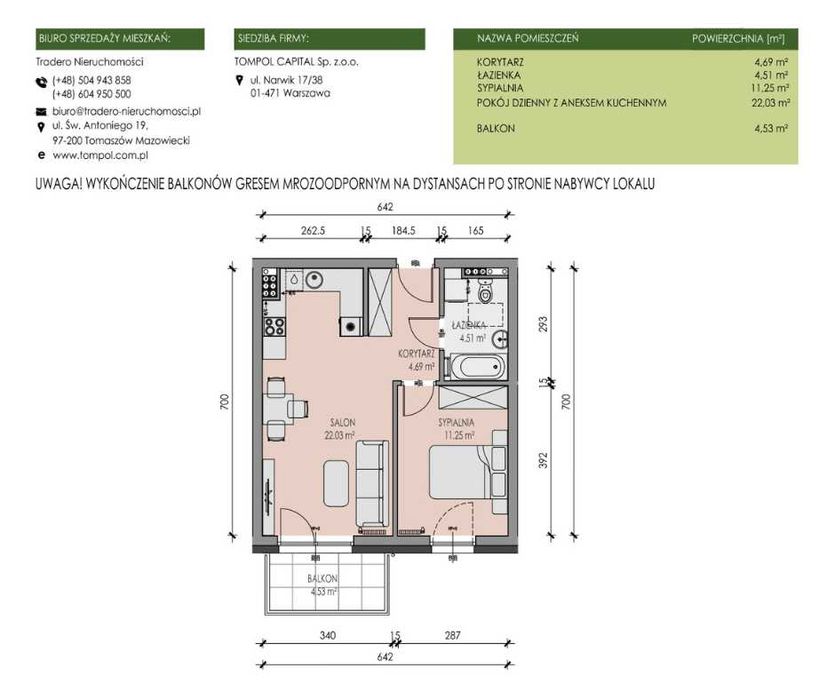 Nowa Inwestycja Legionów | mieszkanie 2-pok. | 42,48 m² - Widok 2