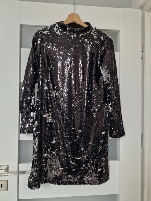 Victoria cekinowa sukienka Mini 38 M koktajlowa karnawal cekiny błysk