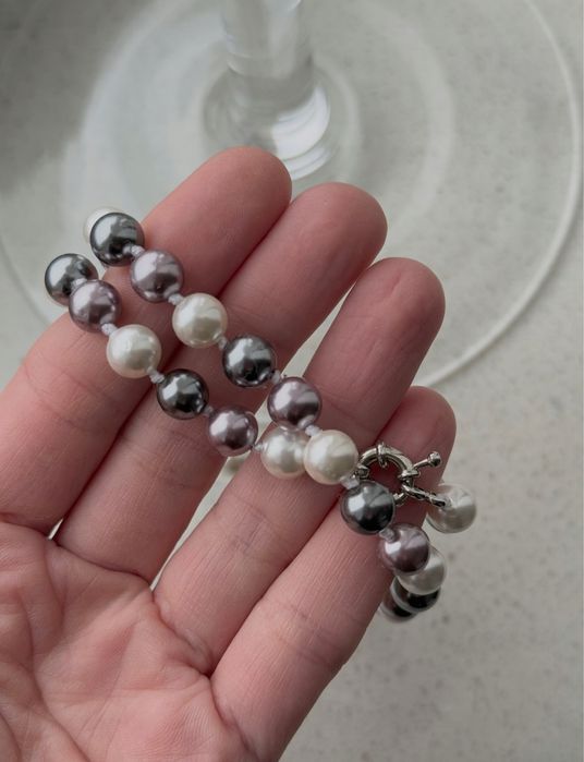 Nowy elegancki naszyjnik z pereł Choker perły Krótki sznur perełki