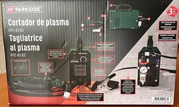 Cortador de plasma da Parkside NOVO na caixa