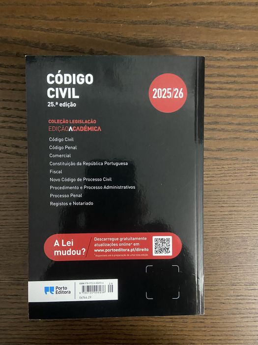 Livro do Código Civíl , ediçao Académica 2025/2025