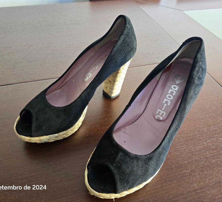 Sapatos Pretos Camurça senhora - Anónima