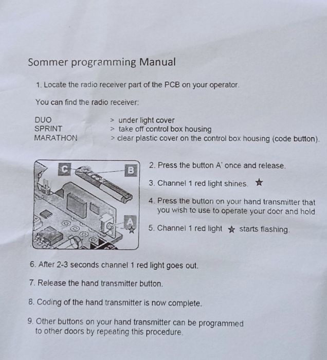 Comando para portão,