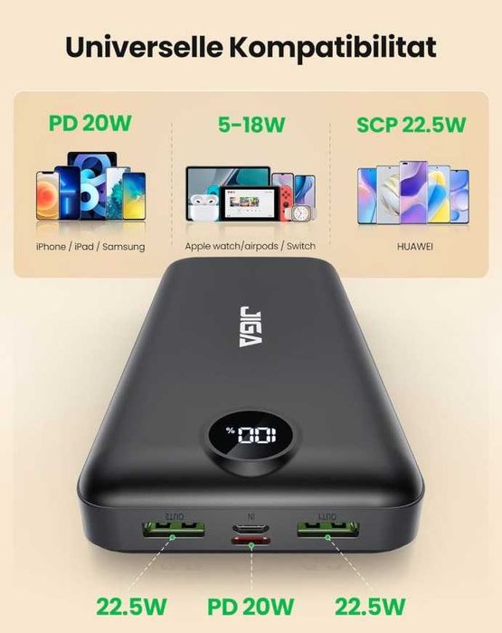 Power Bank 27000 mAh Szybkie Ładowanie PD 20W 22,5W 3xUSB Typ C