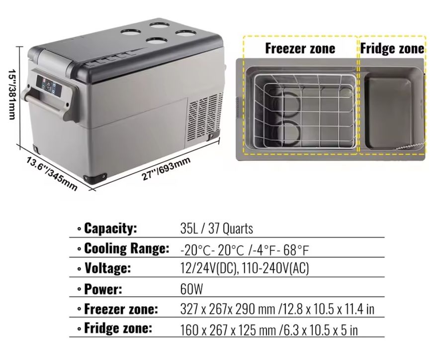 Arca frigorífica Cf35L Compressor LG Bluetooth