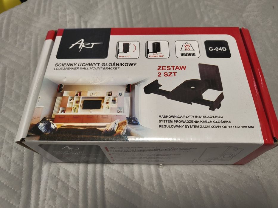 Uchwyty ścienne do kolumn głośnikowych ART G-04B CZARNE