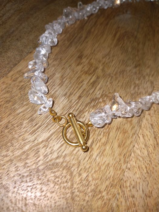 Naszyjnik choker kryształ górski biżuteria toggle