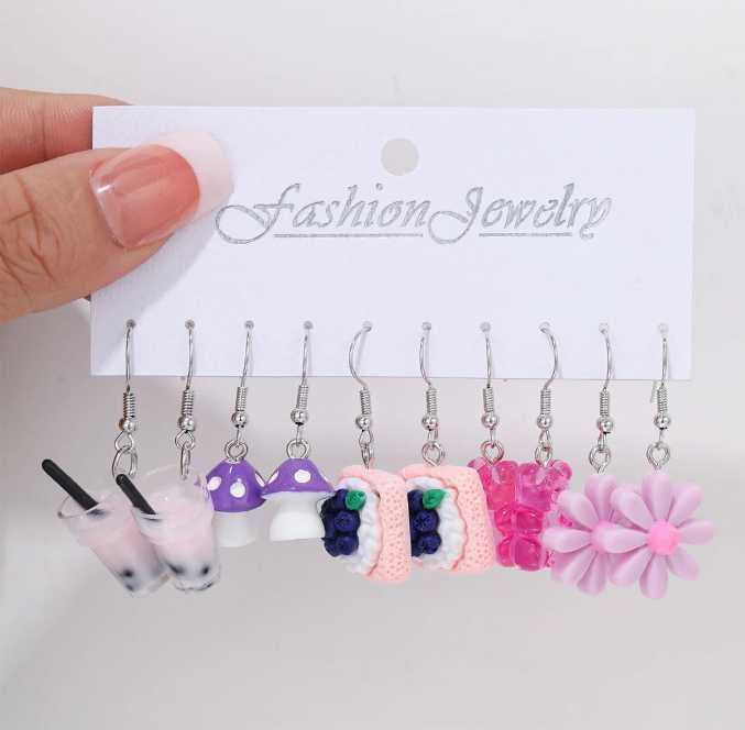 Conjunto de Brinco de comida/objetos fofo único NOVO ENVIO GRÁTIS