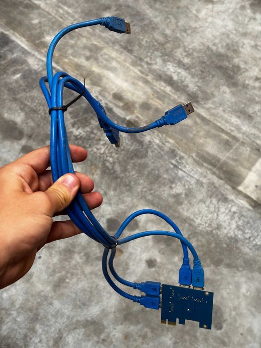 Lote de Material de Mineração — Risers PCIe, Hubs USB 3.0, Adaptadores M.2 (Novo + Usado)