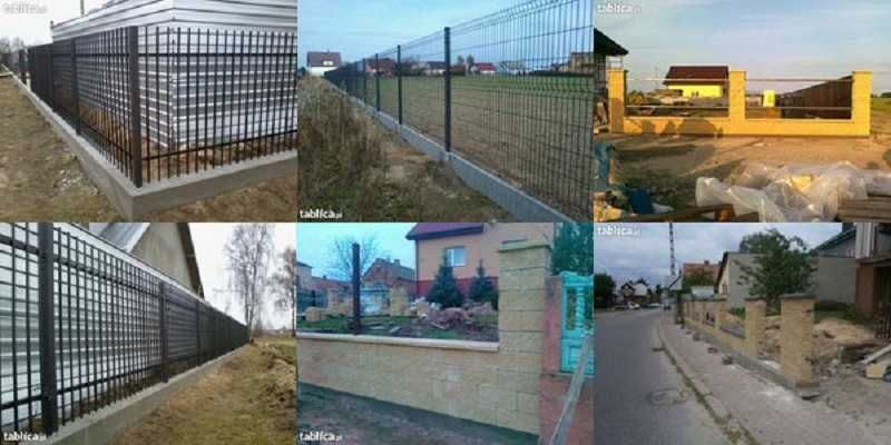 Ogrodzenia z siatki, bloczkow itp.