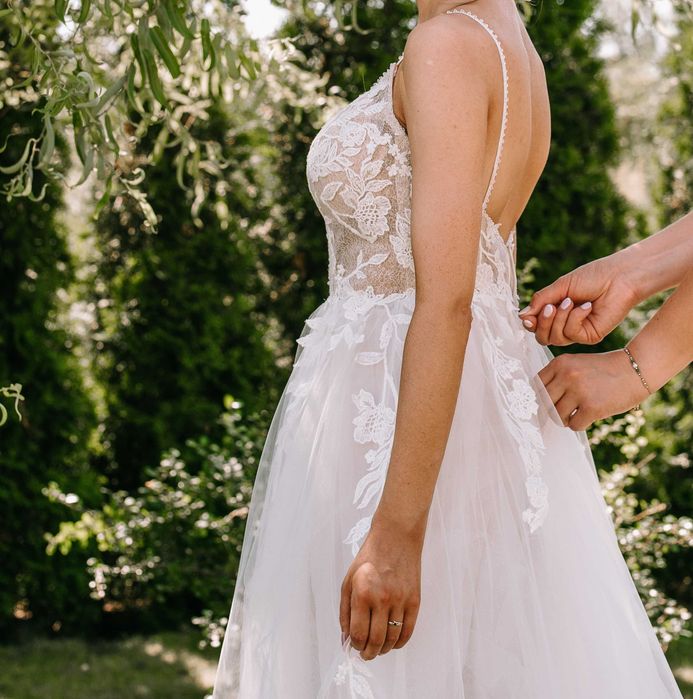 Suknia ślubna xs, ivory + welon 2,5 m gratis