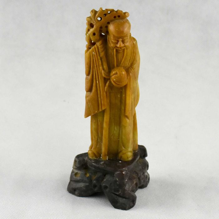 Figura de Ancião / Sábio, China, em Pedra de Sabão