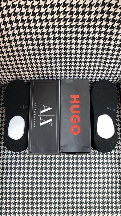 Hugo Boss Armani skarpetki stópki 6 pack bawełna czarne nowe unisex