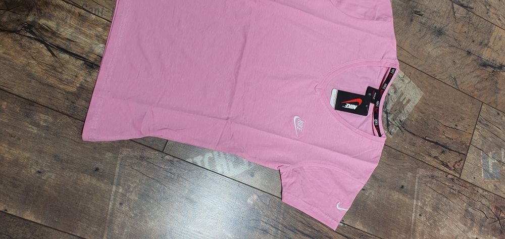 Rózowa koszulka damska bluzka bawełna premium łyżwa nike S