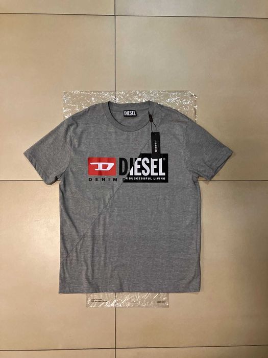 Szary T-shirt z nadrukiem Diesel roz.M