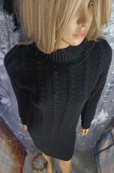 Sweter/sukienka sweterkowa zima/jesień długa pleciona, Parkhande 38