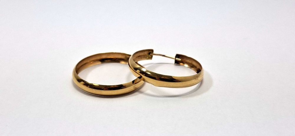 Złote kolczyki kółka p:585 w:2,98g