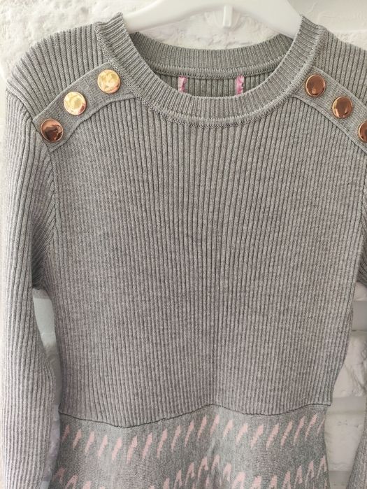 Szara sukienka dla dziewczynki r.128