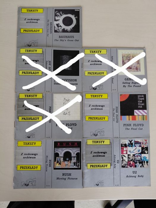 Książeczki: teksty z rockowego archiwum, przekłady, 4 szt