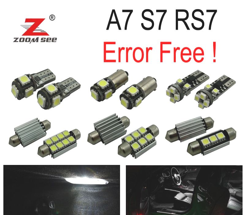 KIT COMPLETO DE 16 LÂMPADAS LED INTERIOR AUDI A7 S7 RS7 C7 QUATTRO 2011-2017