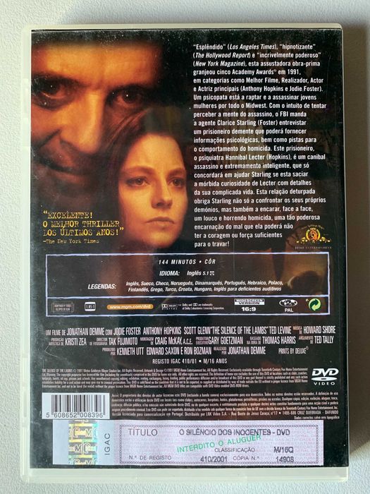 [DVD] Silêncio dos Inocentes (The Silence of the Lambs)