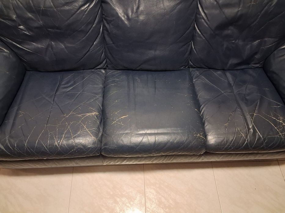 Sofá 3 lugares azul