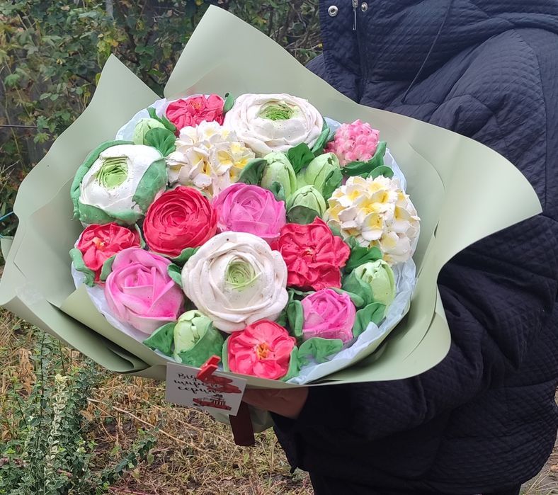 Зефірні букети, зефірні квіти,набори, зефірні пончики!