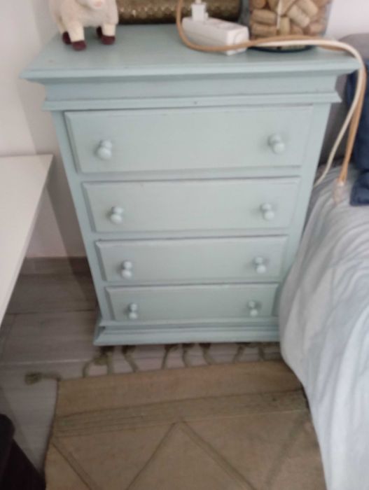 Cómoda madeira maciça azul