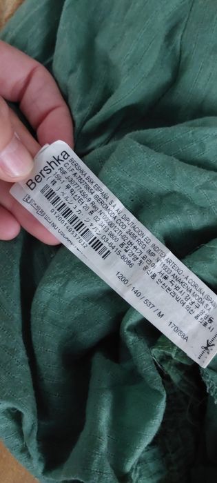 Koszula damska zielona bershka M rękaw 3/4