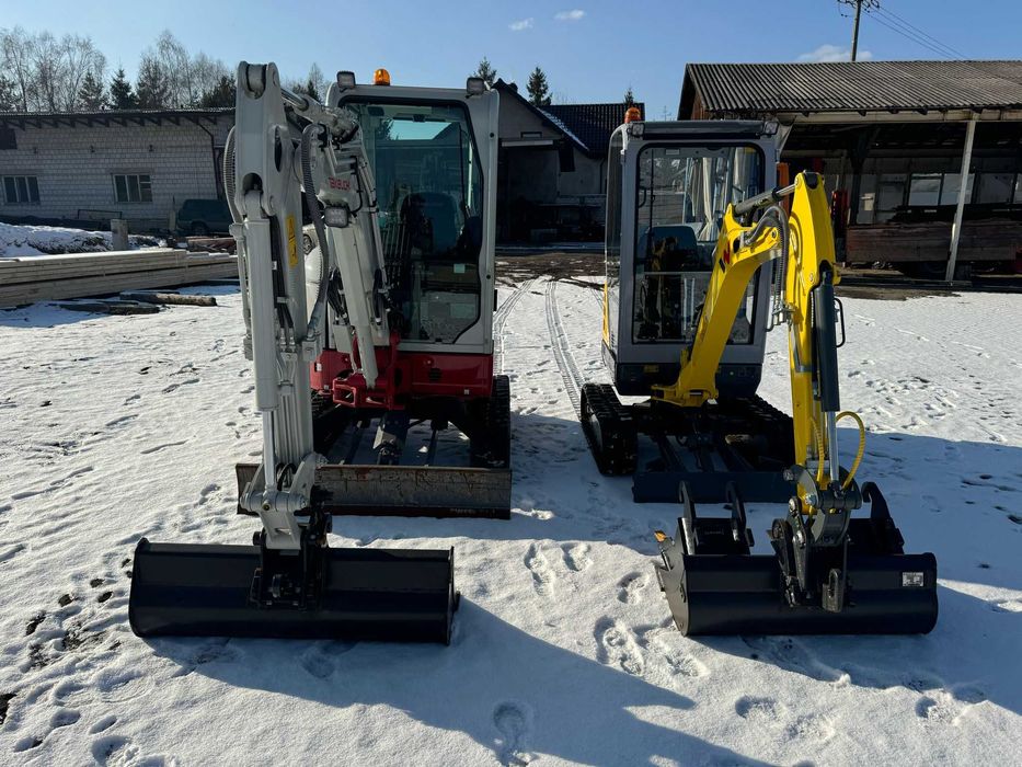 Wynajem wypożyczenie Minikoparki Wacker Neuson, Takeuchi, wiertnica