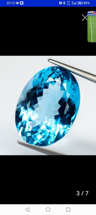 Topázio azul suíço intenso 28.29 ct!