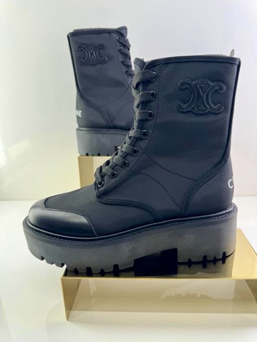 Celine - botki skórzane czarne