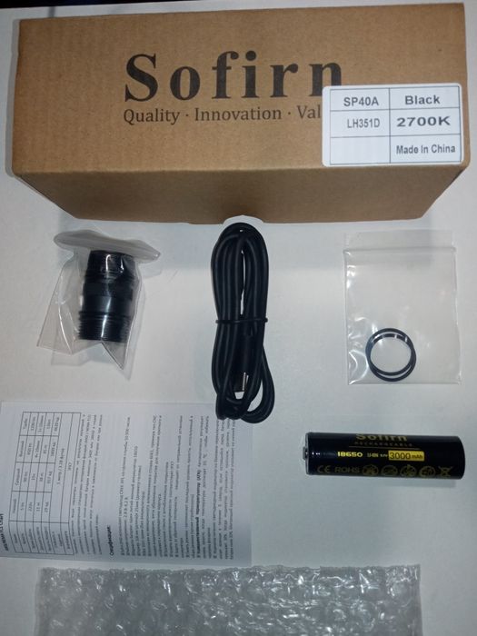 Фонарь Sofirn SP40A+АКБ 2700К