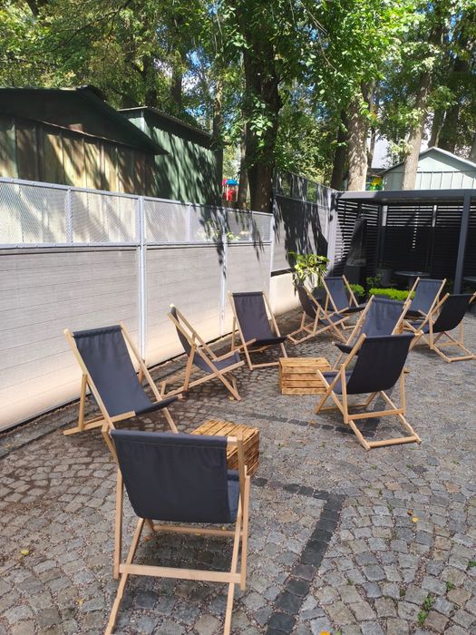 Leżaki plażowe, stoliki skrzynki - wynajem
