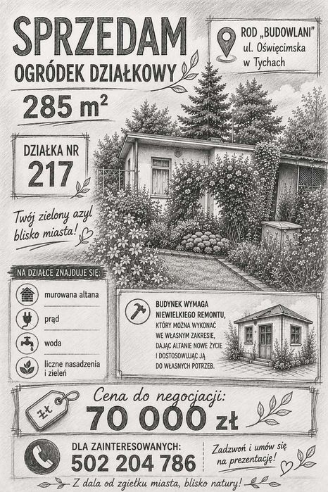 Ogródek działkowy w Tychach, ROD "Budowlani" przy ul. Oświęcimskiej