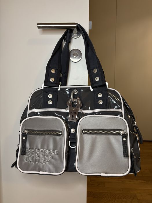 GGL Оригинал George Gina & Lucy 2007 серая сумка y2k Лаковая кожа