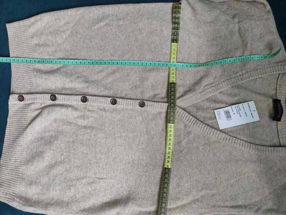 Kardigan męski, nowy z metką, rozmiar S, z wełny jagnięcej