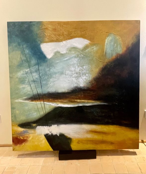 NOVO | 2 Quadros Abstratos em Tela 120x120 cm – Arte Moderna Exclusiva