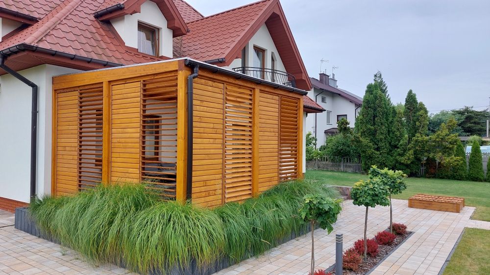 Pergola tarasowa. . Zadadzenie.Taras.