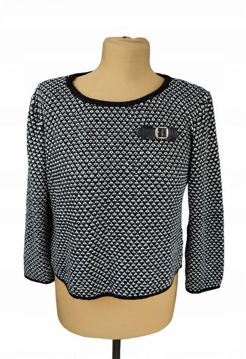 Damski czarno biały sweter pullover rozm. M/l