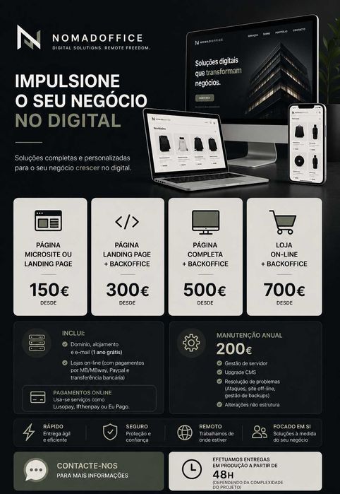 Criação de sites e lojas online