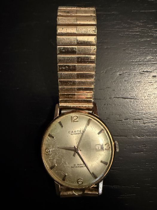 Relógio vintage Cartel Automatic — para reparar / peças