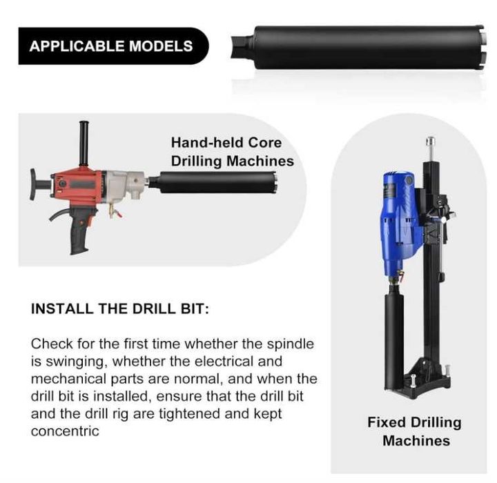 Otwornica/koronka diamentowa do betonu średnica 82mm długość 400mm