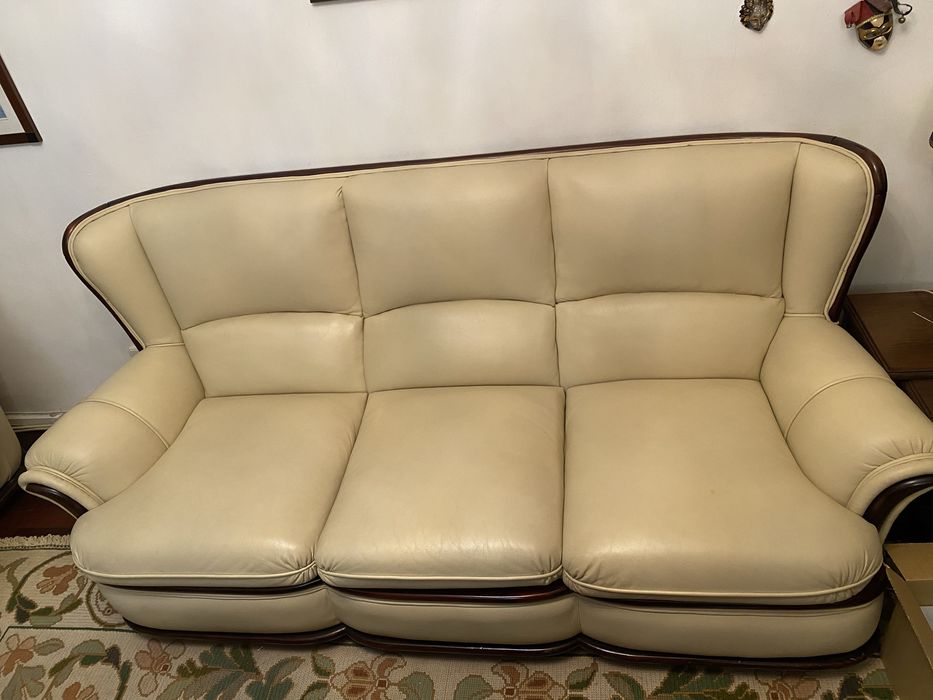 Sofás em pele (2 individuais e de 3 lugares)